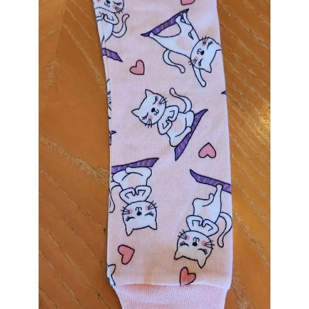 Dreamlife Yoga Cats Purple And Pink Pajamas Girls Size 4